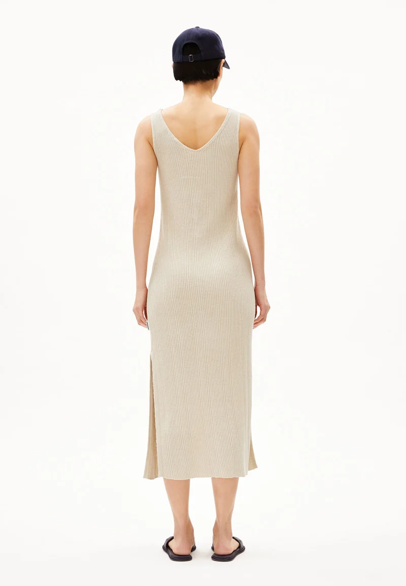 LEINEN-MIX STRICKKLEID | raw white