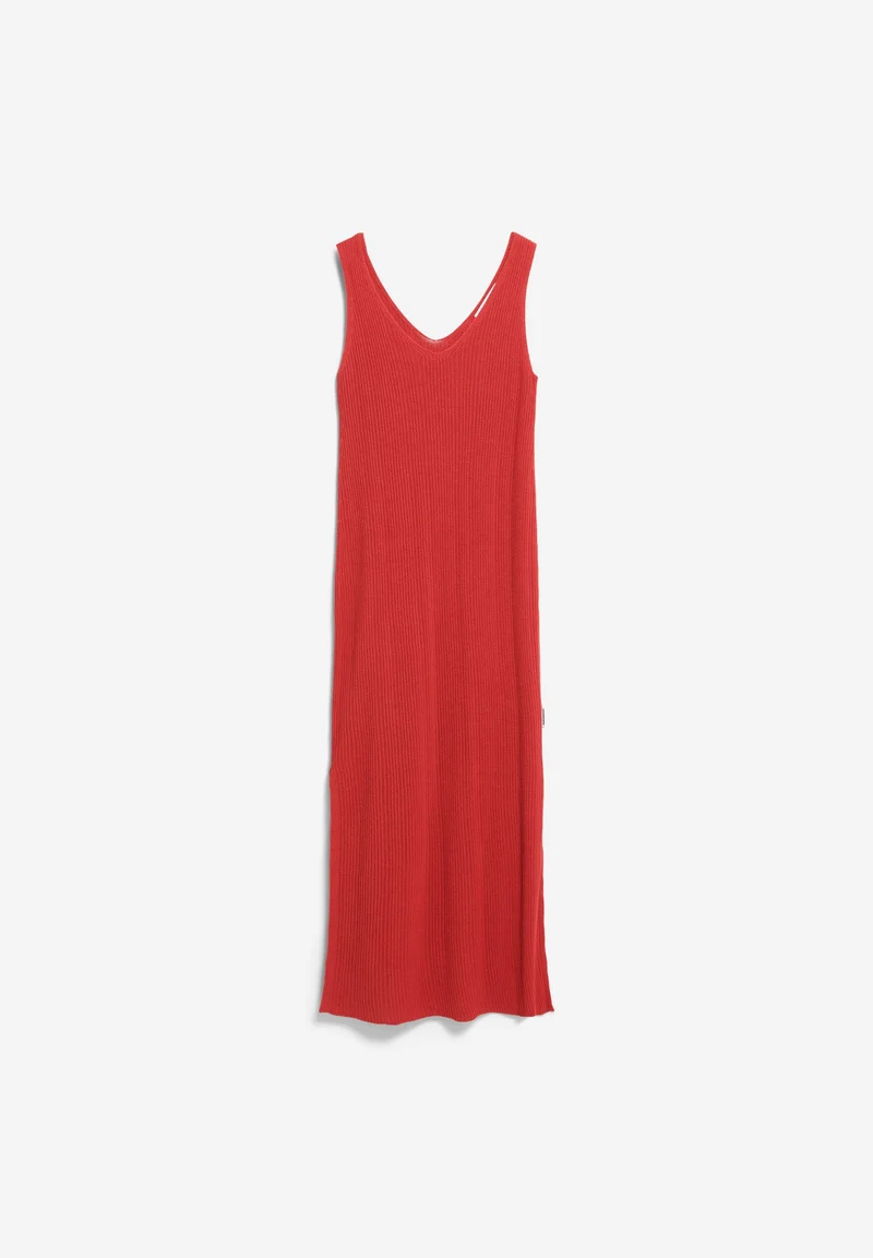 LEINEN-MIX STRICKKLEID | coral blush