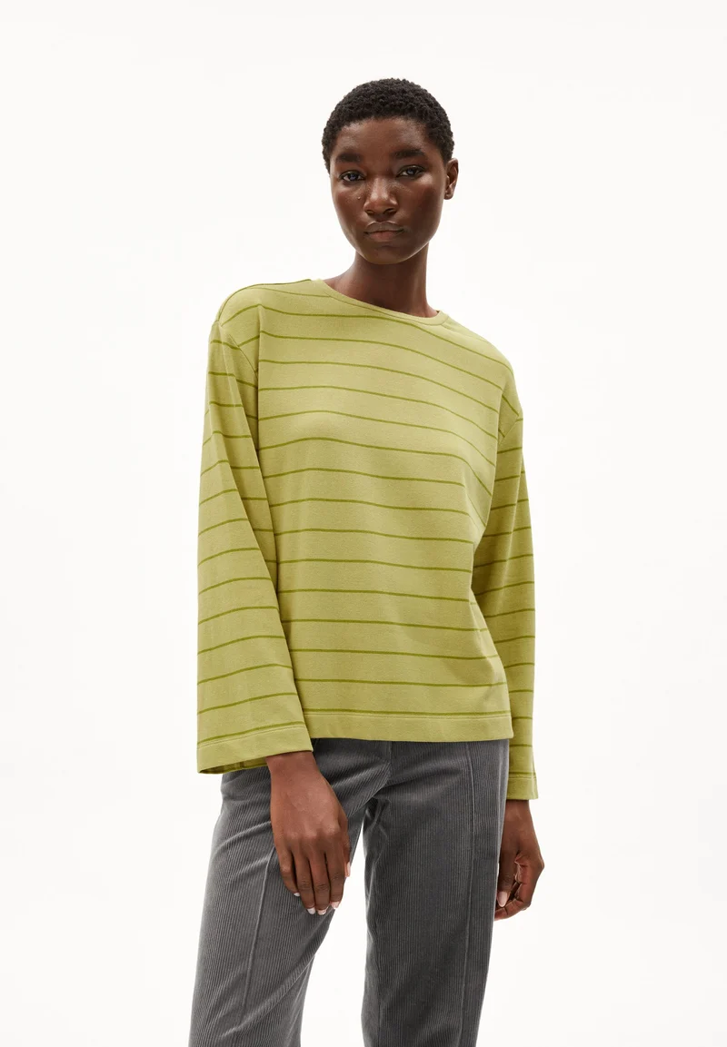 MARYNAA GESTREIFTES LANGARMSHIRT | new moss-dark moss