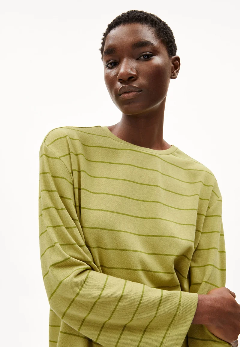 MARYNAA GESTREIFTES LANGARMSHIRT | new moss-dark moss