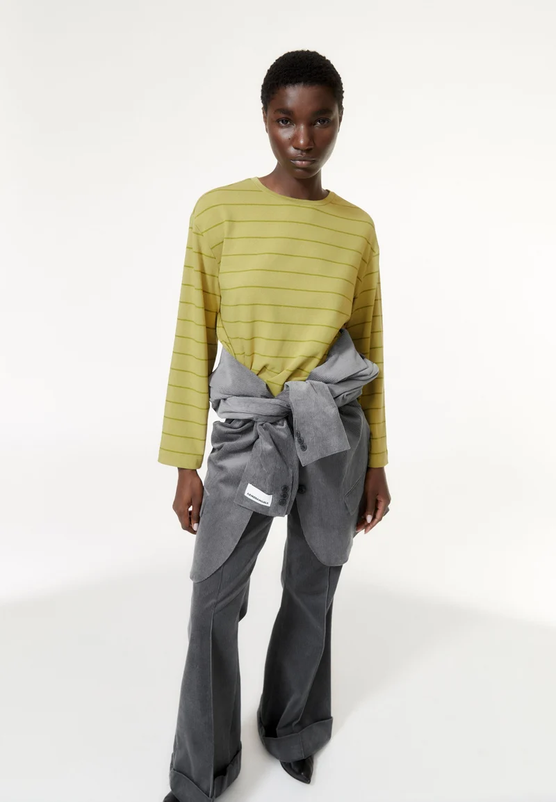 MARYNAA GESTREIFTES LANGARMSHIRT | new moss-dark moss