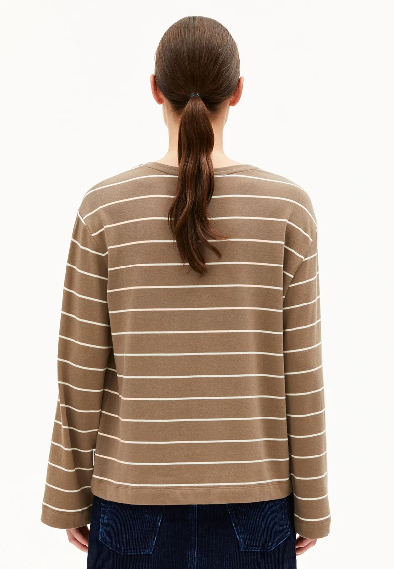 MARYNAA GESTREIFTES LANGARMSHIRT | walnut cream-oatmilk