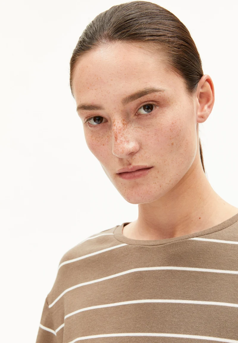 MARYNAA GESTREIFTES LANGARMSHIRT | walnut cream-oatmilk