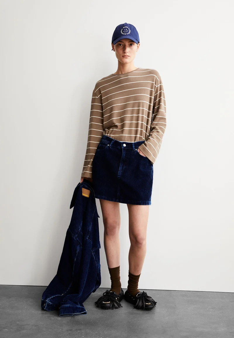 MARYNAA GESTREIFTES LANGARMSHIRT | walnut cream-oatmilk