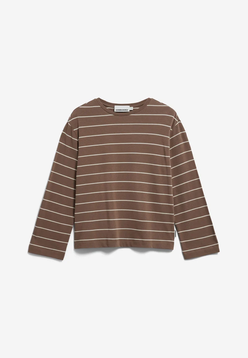 MARYNAA GESTREIFTES LANGARMSHIRT | walnut cream-oatmilk