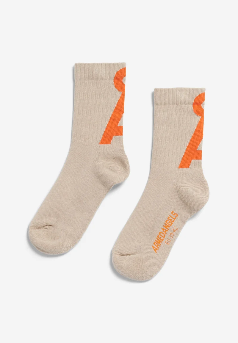SAAMUS SHORT SOCKEN | sand stone-sunset orange