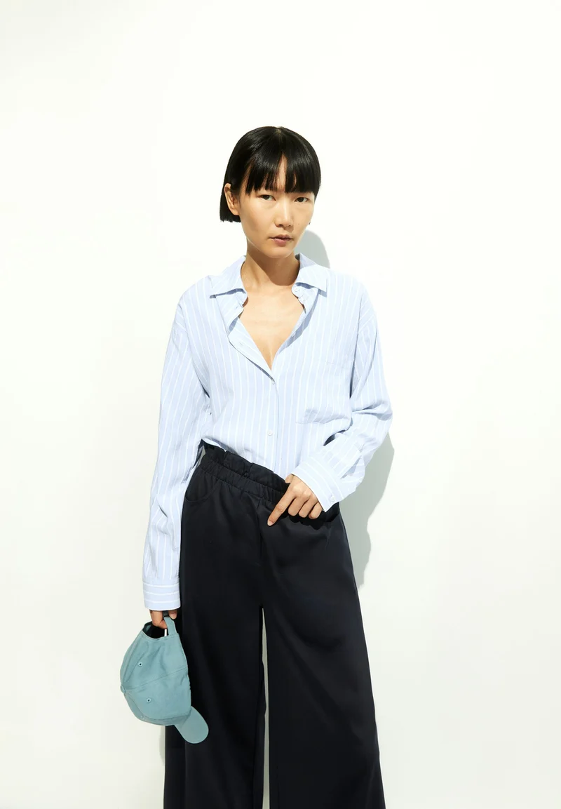 MAALGAA LINO STRIPED | silky blue-morning sky