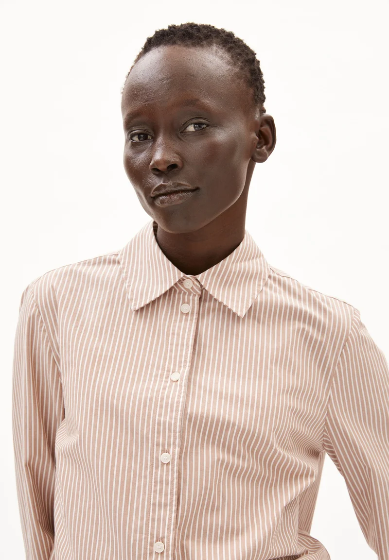 LOUILAA STRIPED | pale umber-light oatmilk