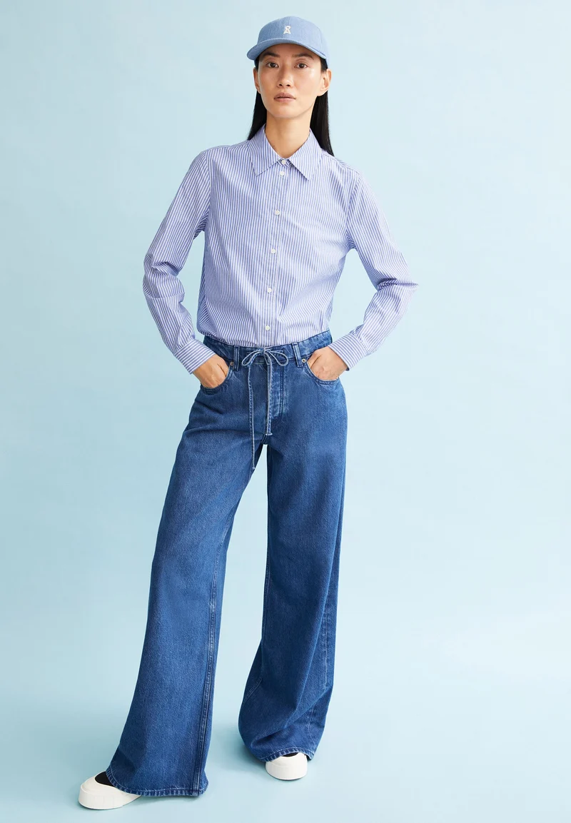 LOUILAA STRIPED | white-lapis blue