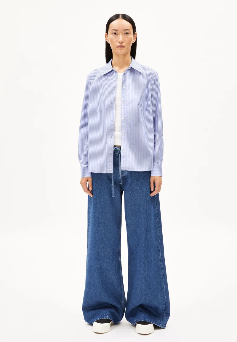 LOUILAA STRIPED | white-lapis blue
