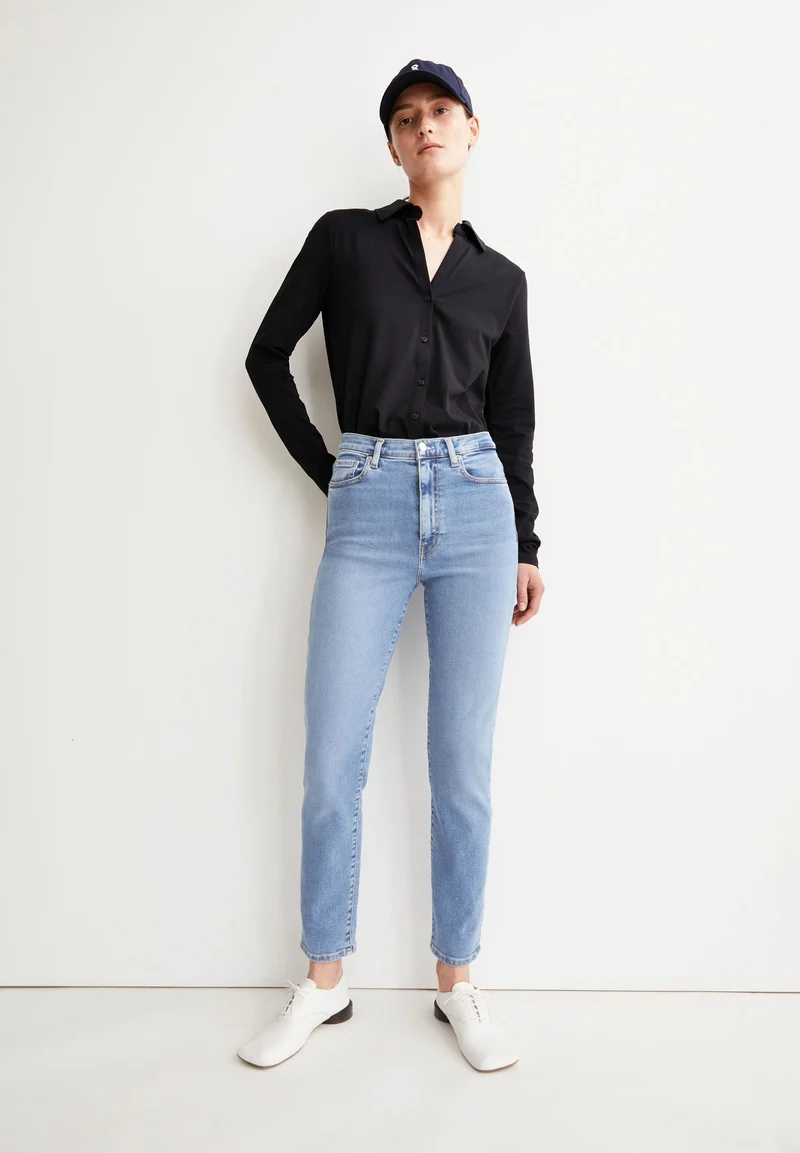 LEJAANI HIGH WAIST SLIM JEANS | dove