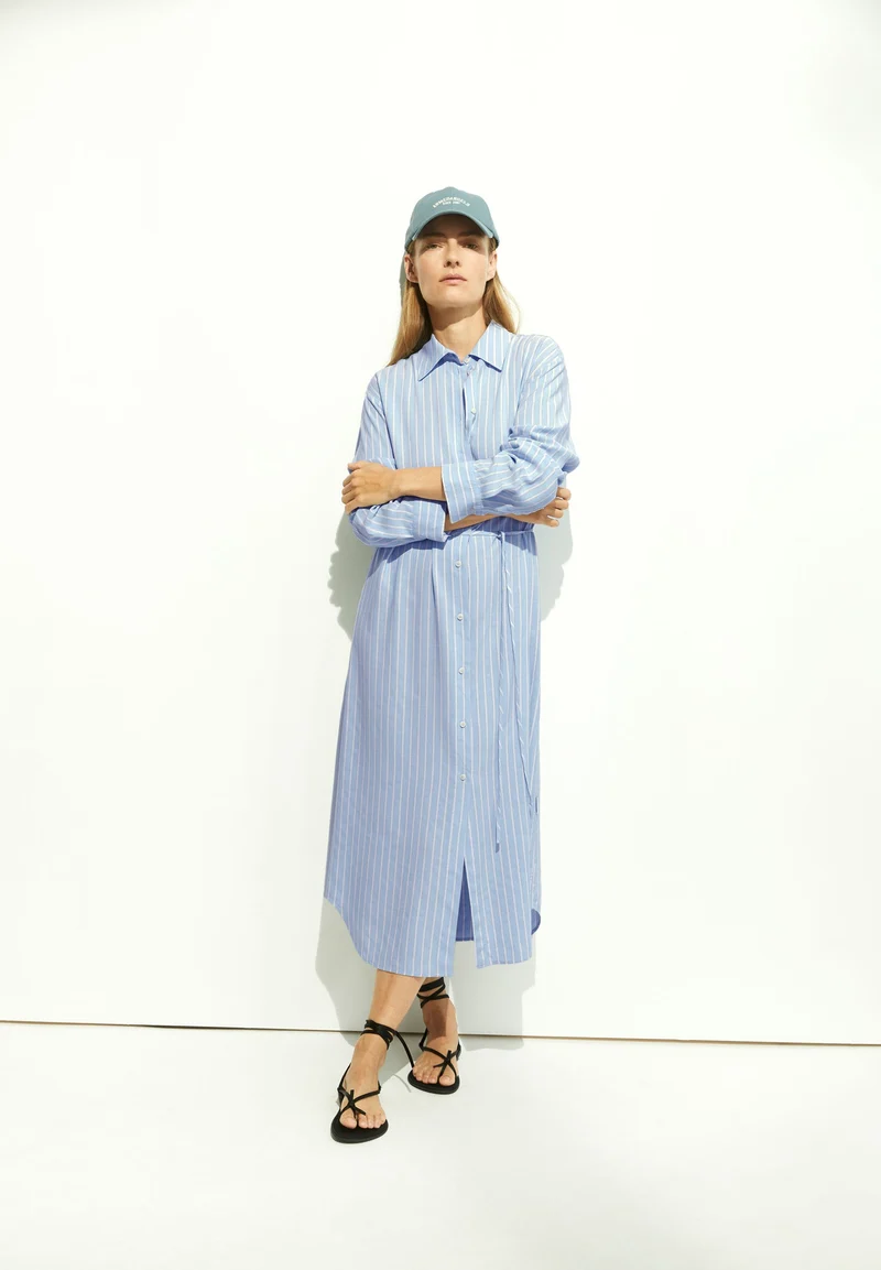 MATHAA LINO STRIPES | silky blue-morning sky