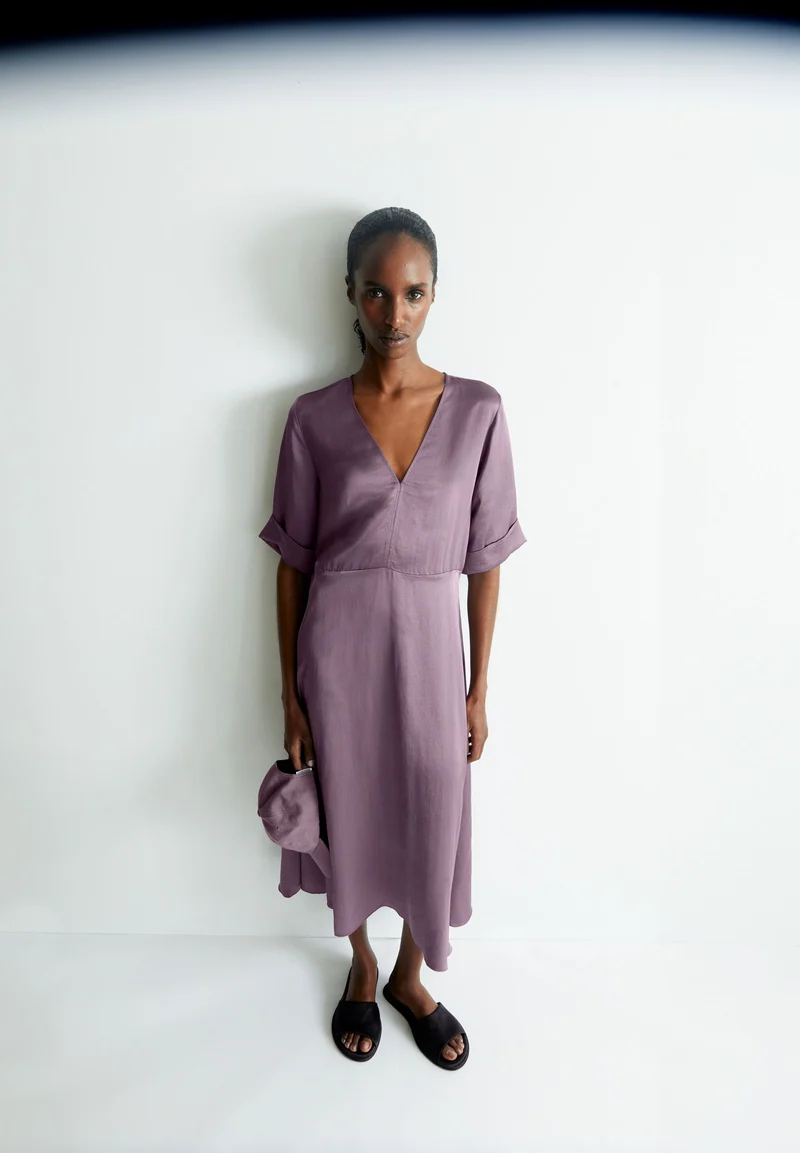 VAALI SATIN DRESS | sunset sky