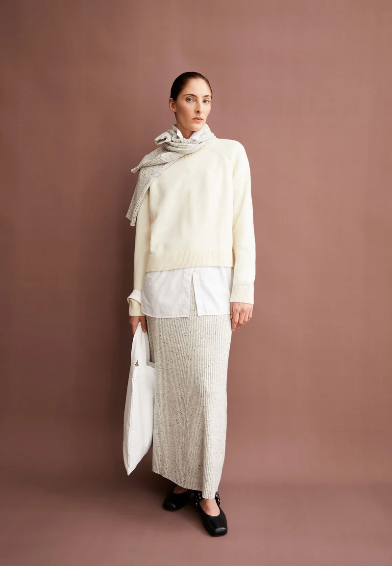 HANAA TWEED ROCK | oatmilk-black