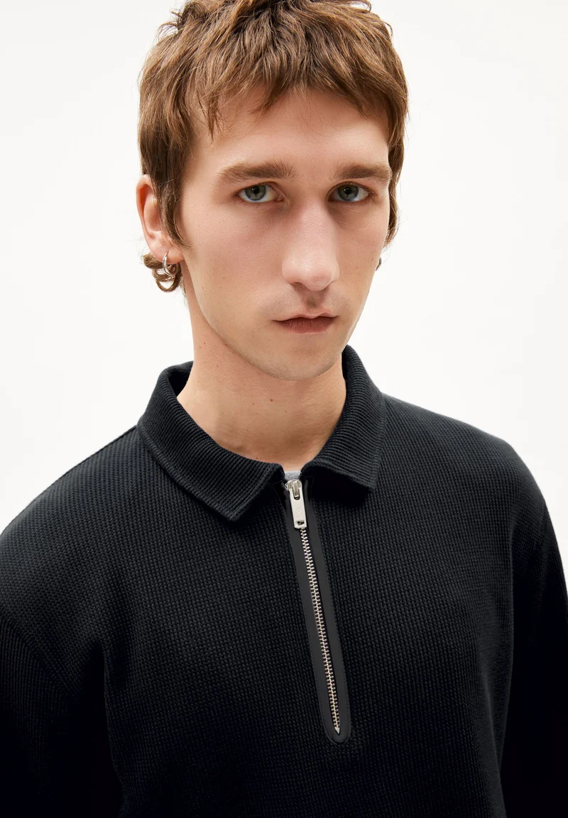 MAARKOS LS WAFFLE ZIP | black