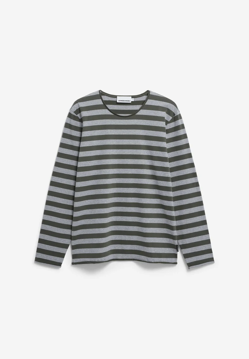 MAARKOS LS STRIPES BR | silver melange-forest pine