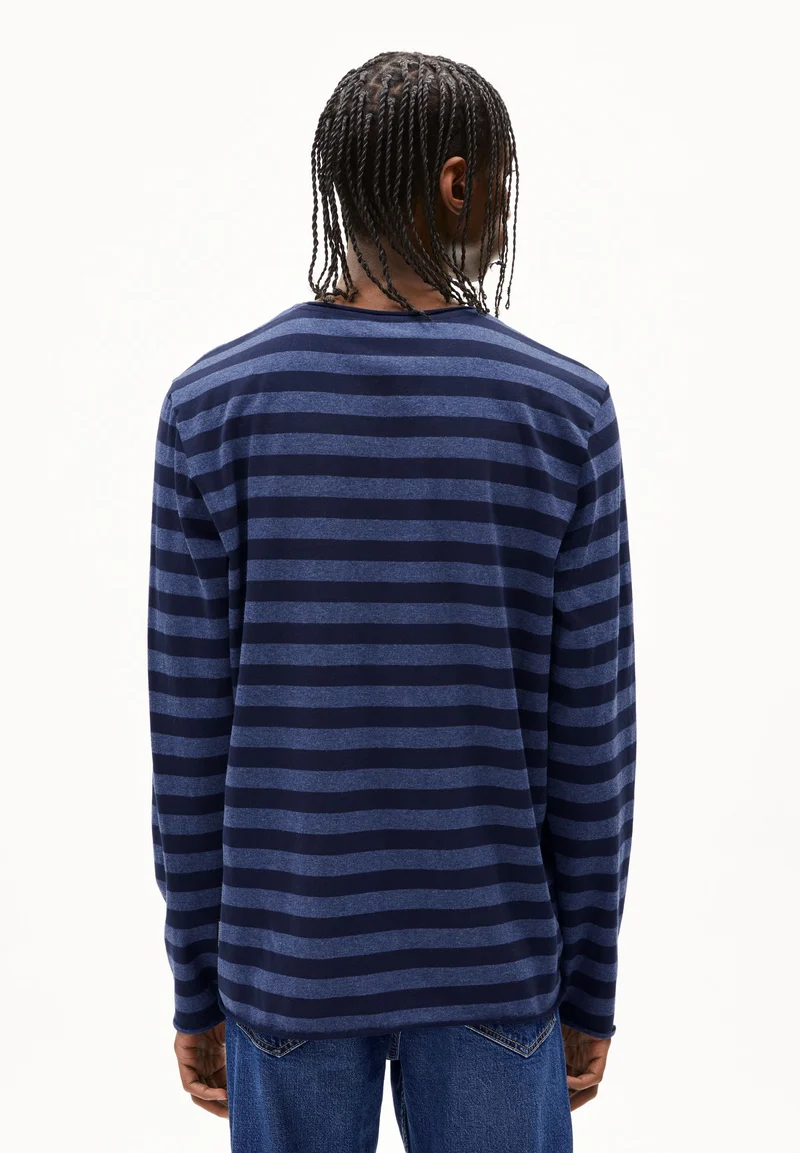 MAARKOS LS STRIPES BR | blue melange-night sky
