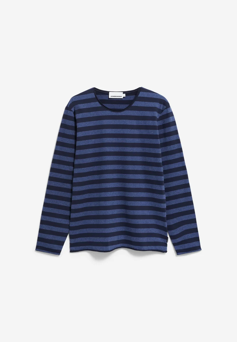 MAARKOS LS STRIPES BR | blue melange-night sky