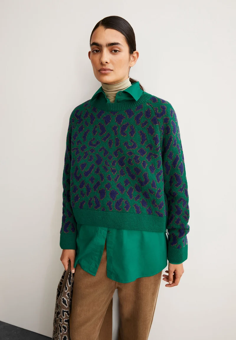DILIRIAA LEOPAA STRICKPULLOVER | emerald green