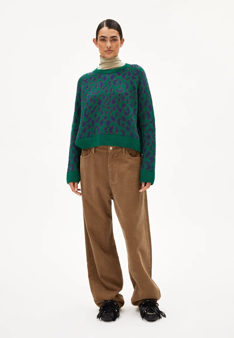 DILIRIAA LEOPAA STRICKPULLOVER | emerald green