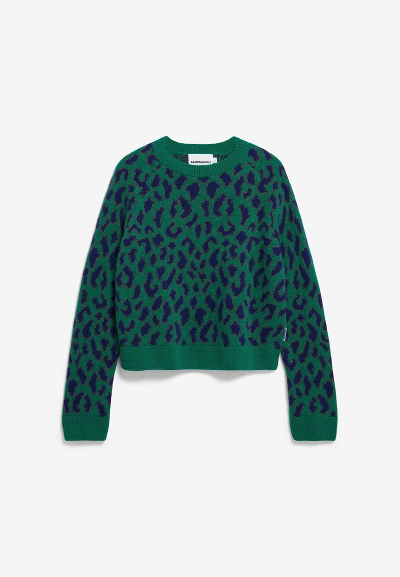 DILIRIAA LEOPAA STRICKPULLOVER | emerald green