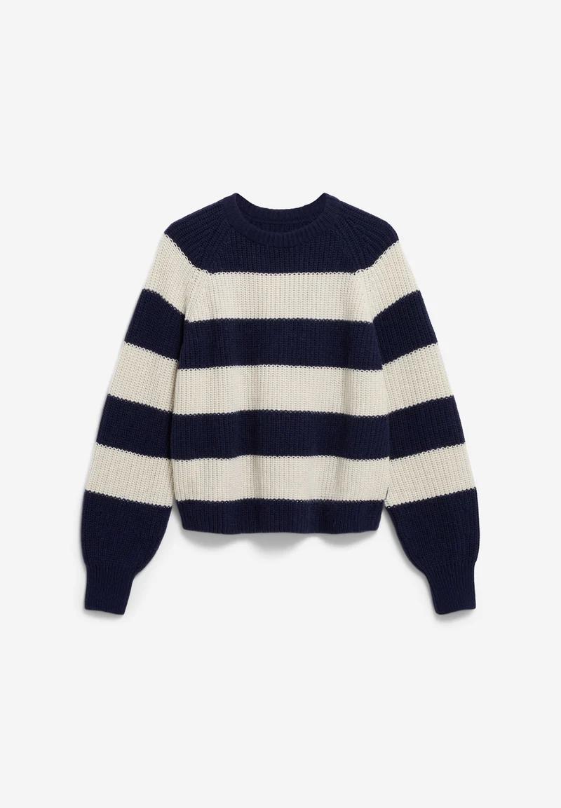KAAGI STRIPES STRICKPULLOVER | tinted navy