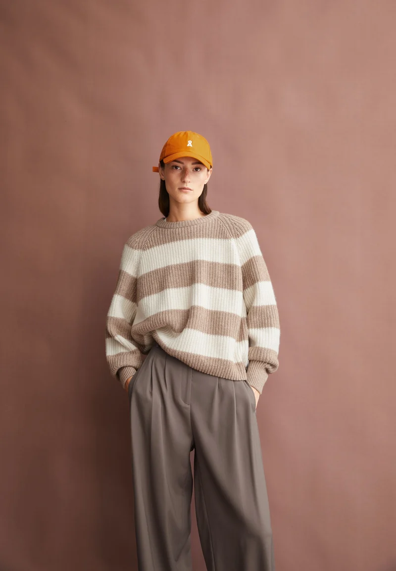 KAAGI STRIPES STRICKPULLOVER | camel melange