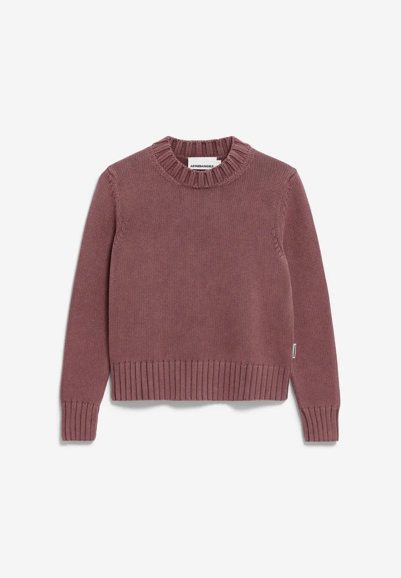 AMALIAAS GMT DYE STRICKPULLOVER | dark berry