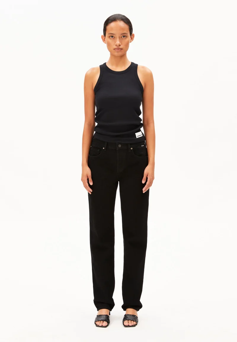 AAVELINE MID WAIST STRAIGHT JEANS | bondone