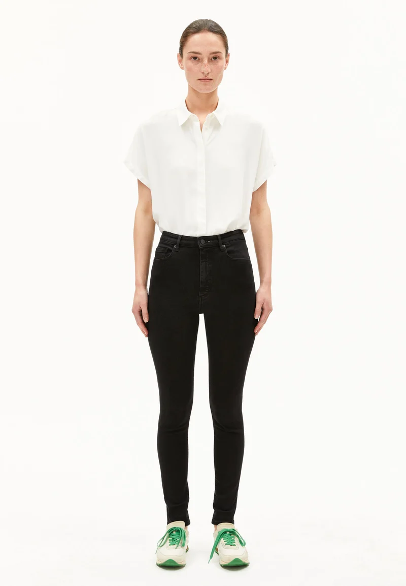 INGAA HIGH WAIST SKINNY JEANS | rinse black
