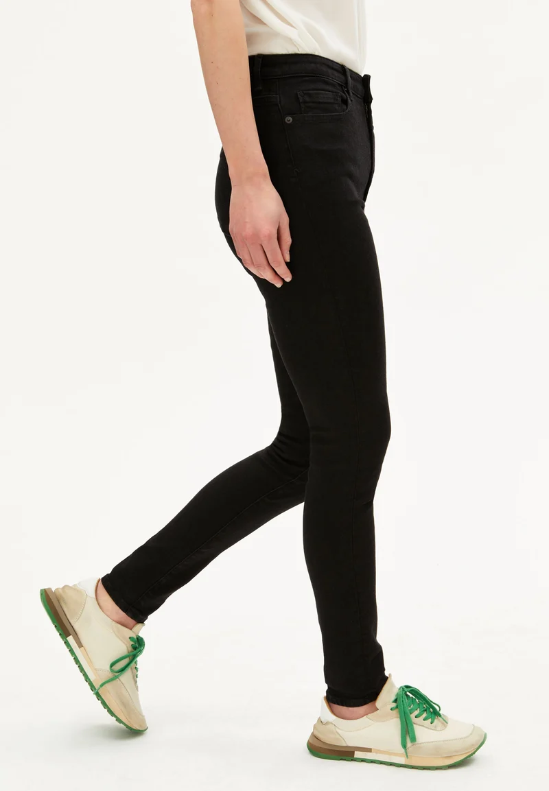INGAA HIGH WAIST SKINNY JEANS | rinse black
