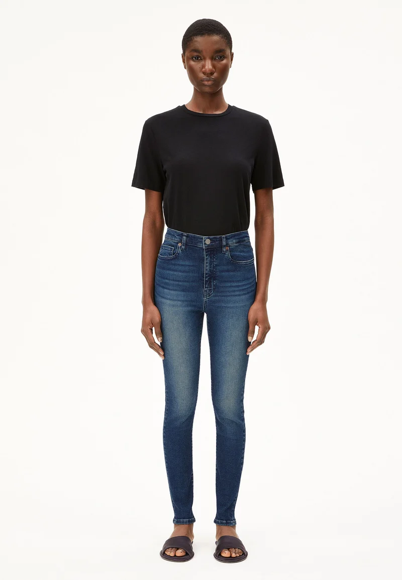 INGAA HIGH WAIST SKINNY JEANS | galaxy blue
