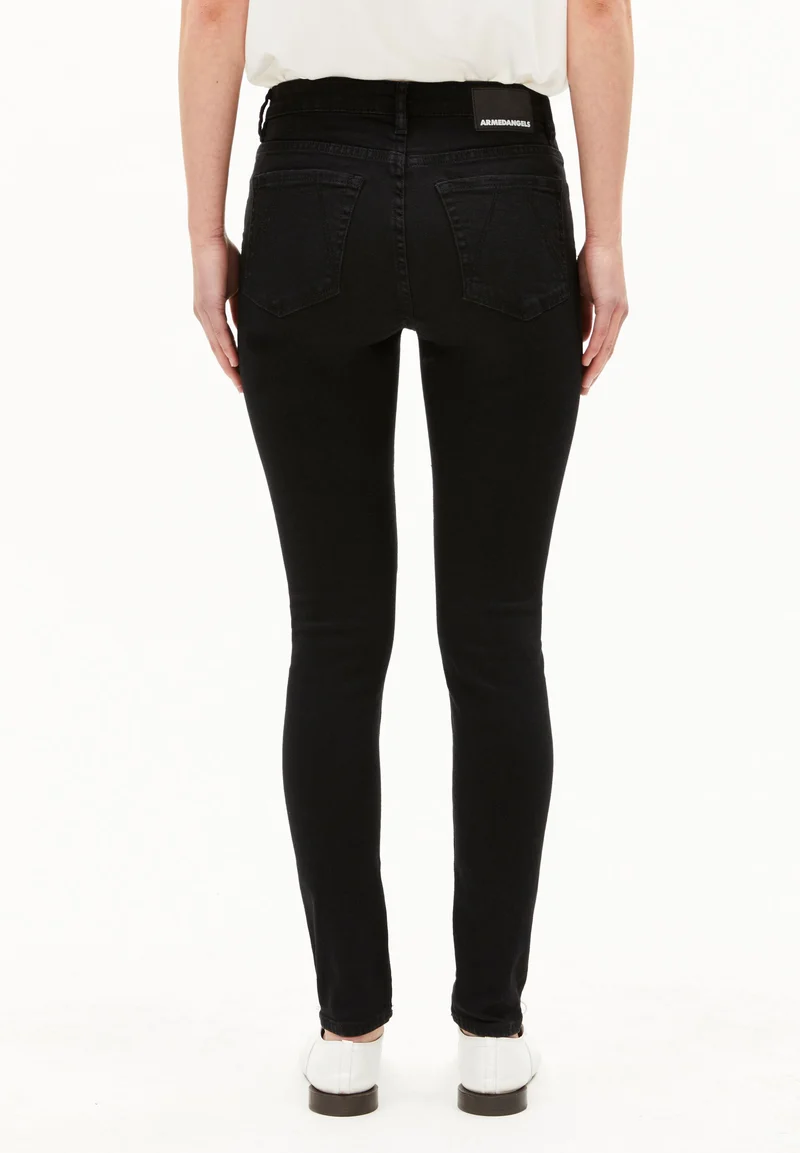 TILLAA MID WAIST SKINNY JEANS | rinse black