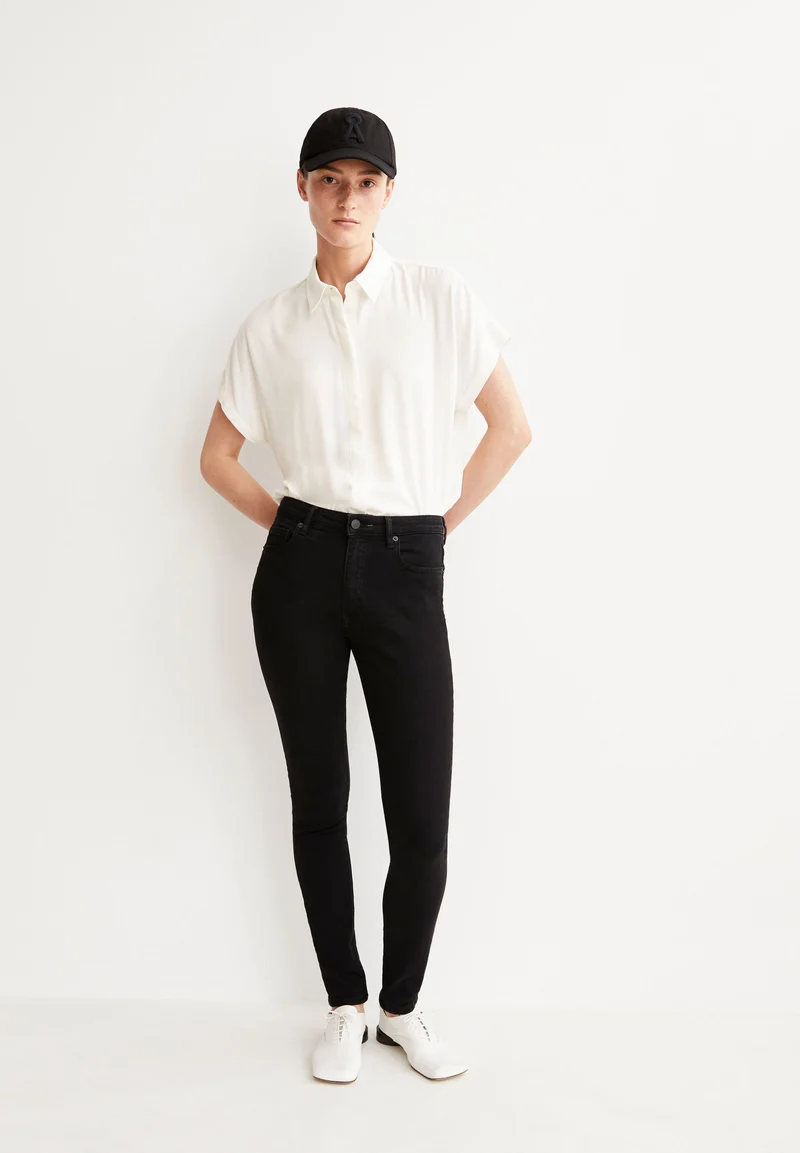 TILLAA MID WAIST SKINNY JEANS | rinse black