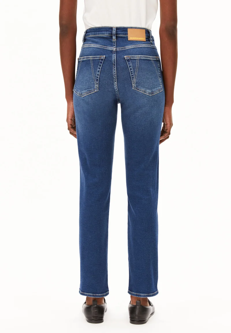 LEJAANI HIGH WAIST SLIM JEANS | dk indigo