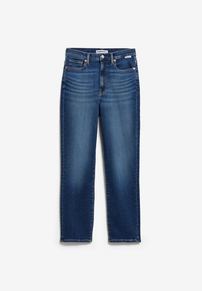 LEJAANI HIGH WAIST SLIM JEANS | dk indigo