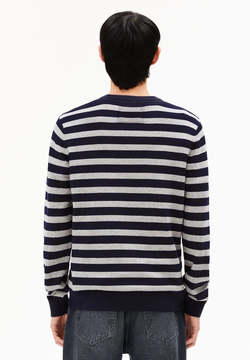 LOUKAA FINE STRIPES STRICKPULLOVER | night sky-silver melange