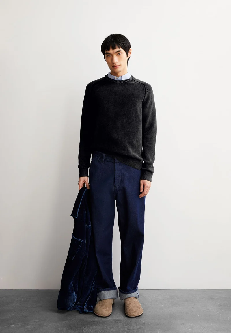 VAANJO GMT DYE STRICKPULLOVER | black