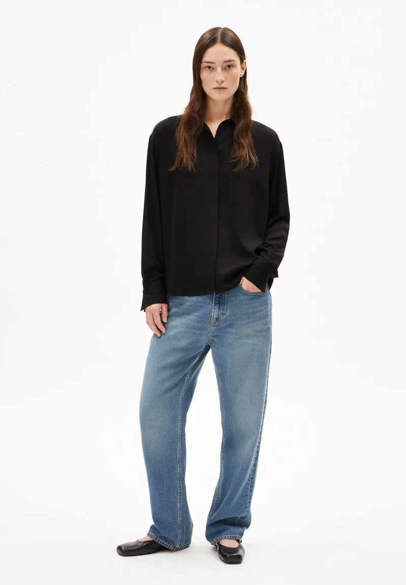 LARISAANA LANGARMBLUSE | black