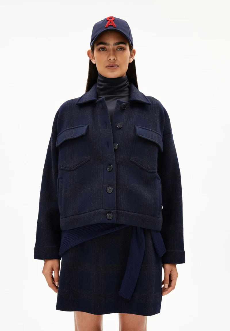 JOAALISON CHECK JACKE | night sky-steel melange