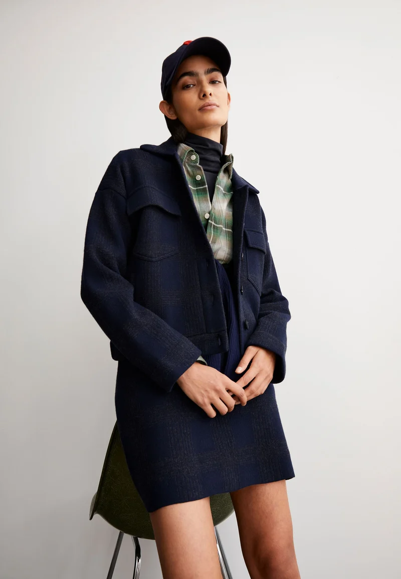 JOAALISON CHECK JACKE | night sky-steel melange