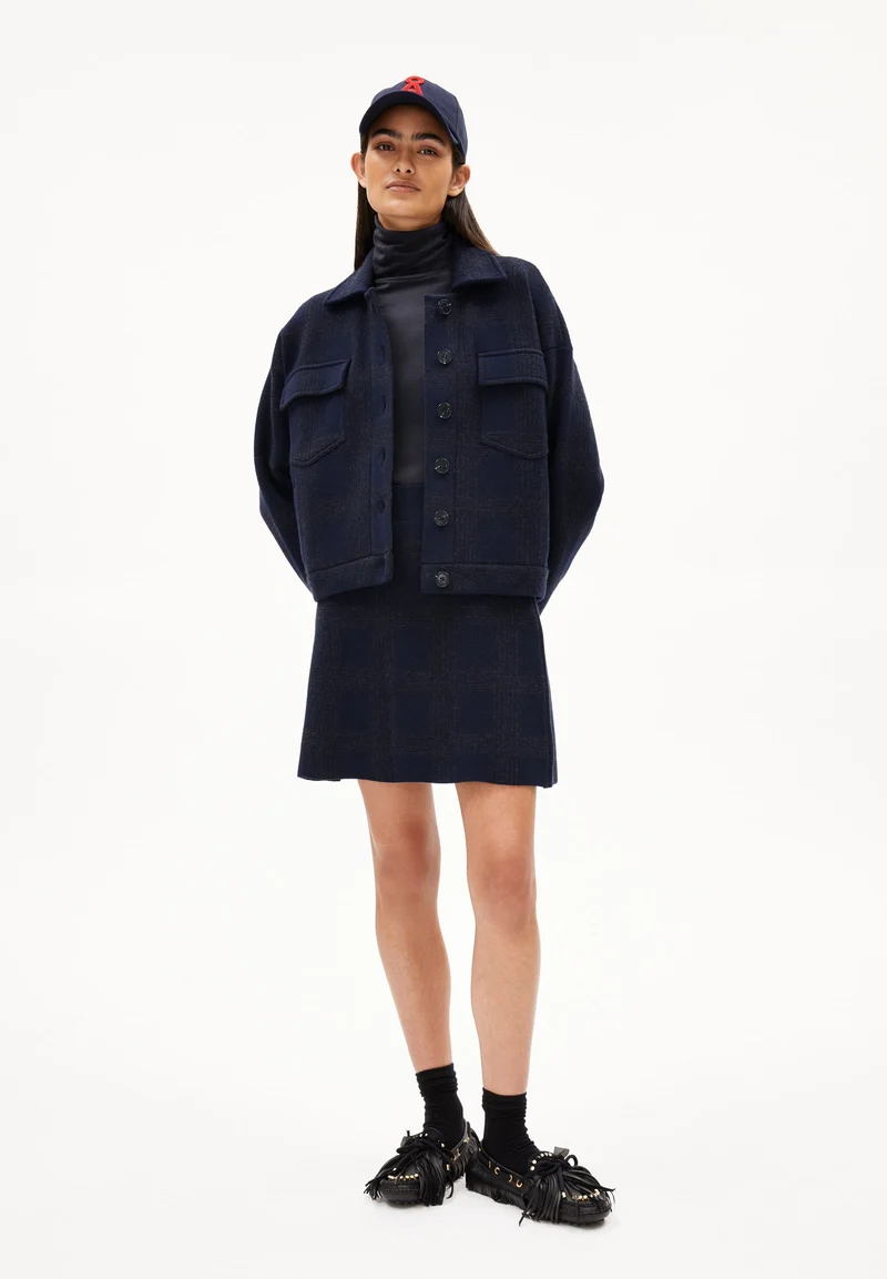 JOAALISON CHECK JACKE | night sky-steel melange