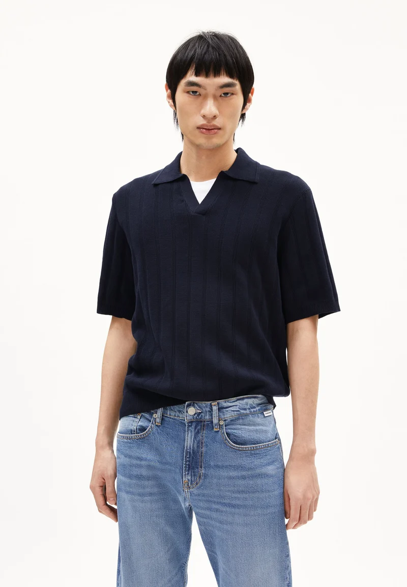 AARVEN STRICKPOLOSHIRT | night sky