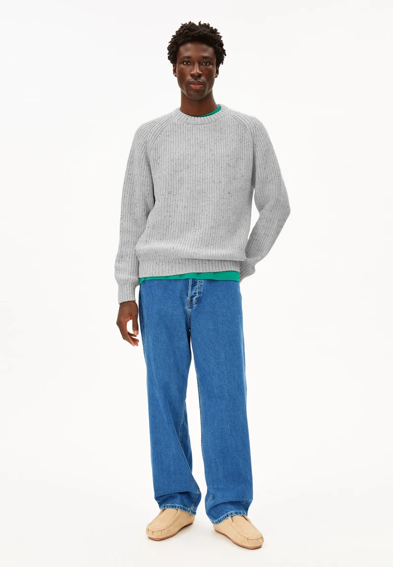 KIAANO TWEED-STRICKPULLOVER | oatmilk-black tweed