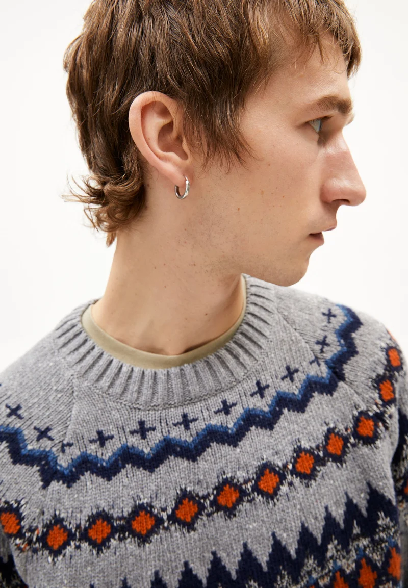 KAALLA FAIR ISLE | silver melange-dusty orange