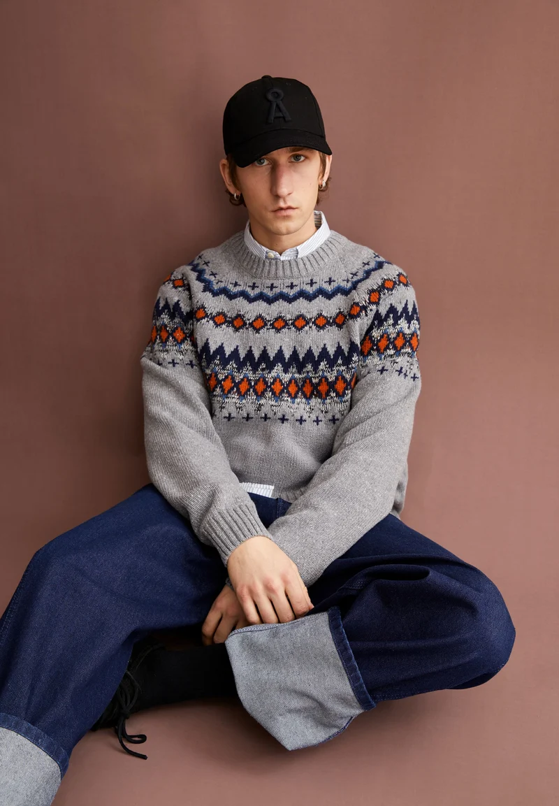 KAALLA FAIR ISLE | silver melange-dusty orange