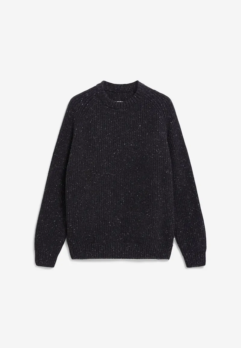 KIAANO TWEED-STRICKPULLOVER | black-oatmilk tweed