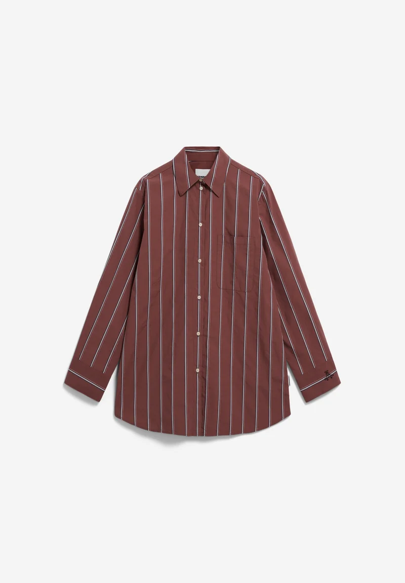 HALIAA STRIPED BLOUSE | dark berry