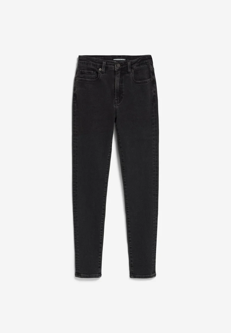 TILLAA MID WAIST SKINNY JEANS | true black washed