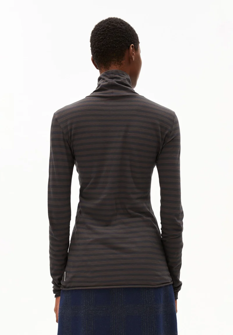 GRAZILIANAA GESTREIFTES LANGARMSHIRT | walnut cream-dark steel